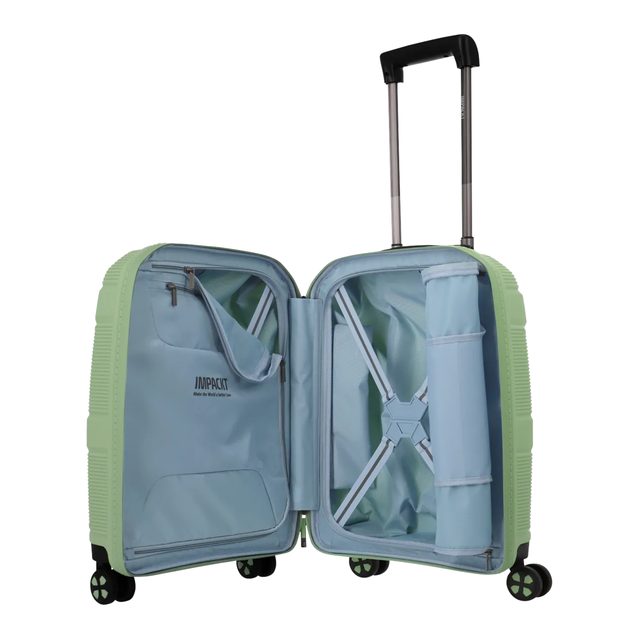 IMPACKT IP1 Valise à roulettes S avec port USB, 4 roulettes, Spring Green