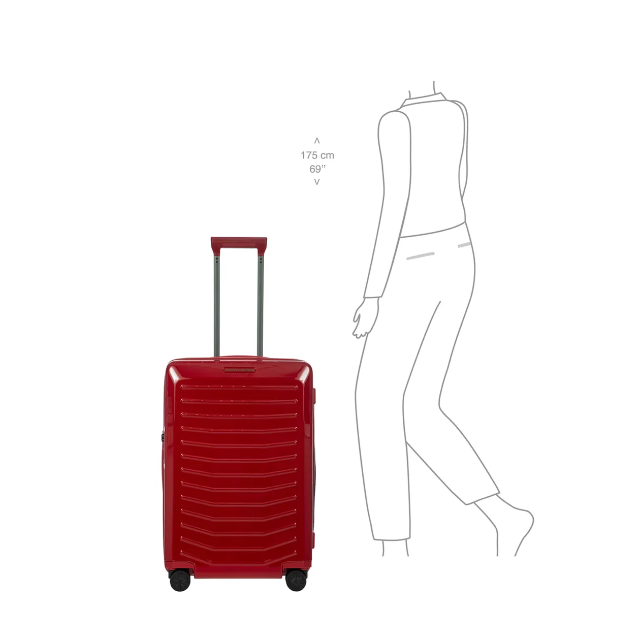 Porsche Design Roadster Hardcase M Trolley (espandibile), Carmine Red