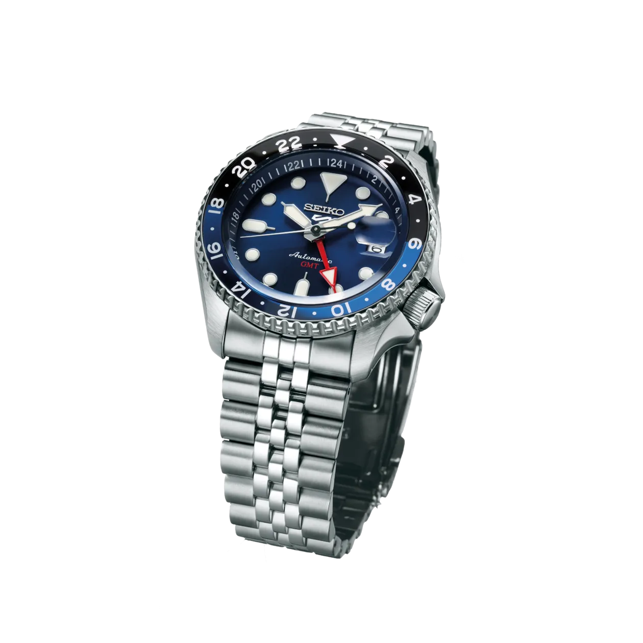 Seiko 5 Sports GMT Automatikuhr, Silberfarben/Blau