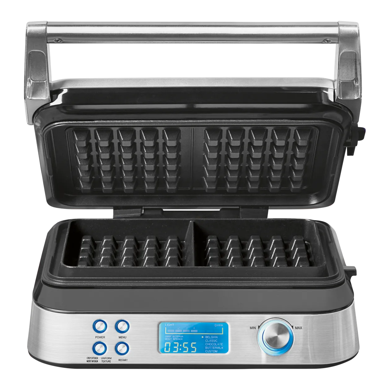 Gastroback Advanced Control Waffeleisen, Silber/Schwarz