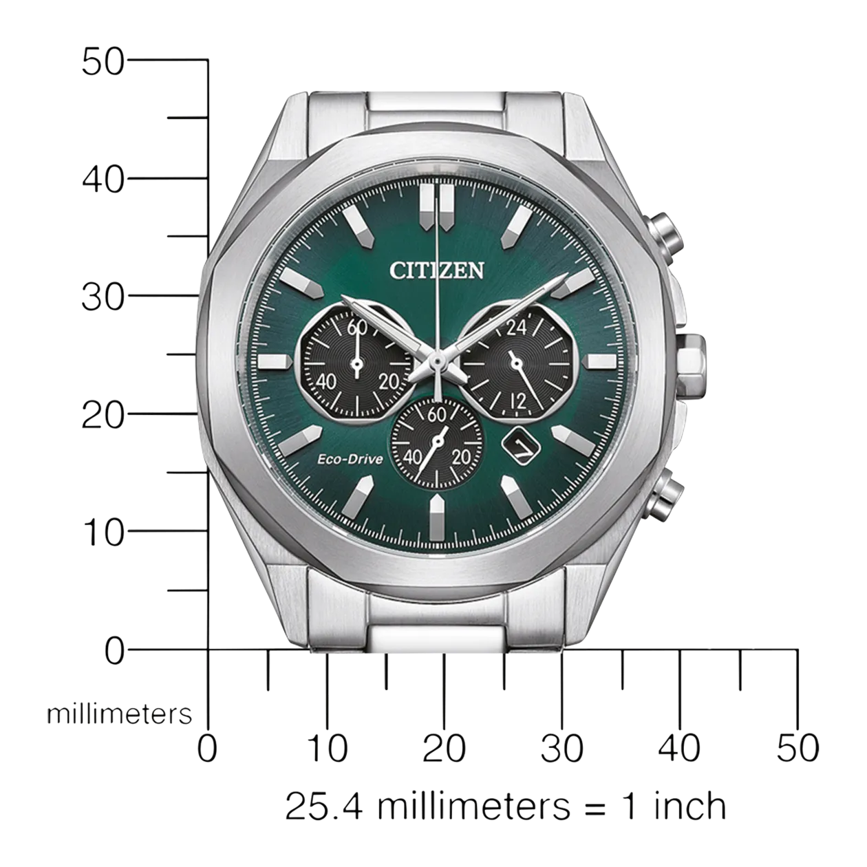 Citizen Eco-Drive CA4590-81X Montre solaire, argenté/vert