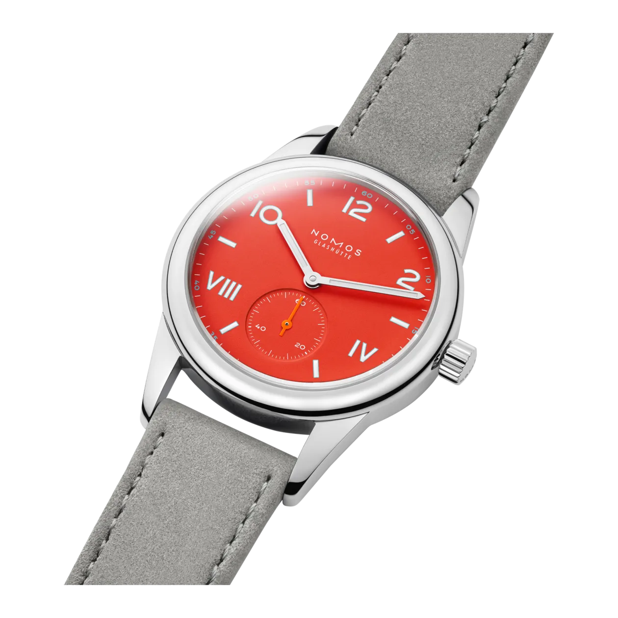 NOMOS Glashütte Club Campus 36 Nonstop Red Hand-Wound Watch, Red / Pebble Grey