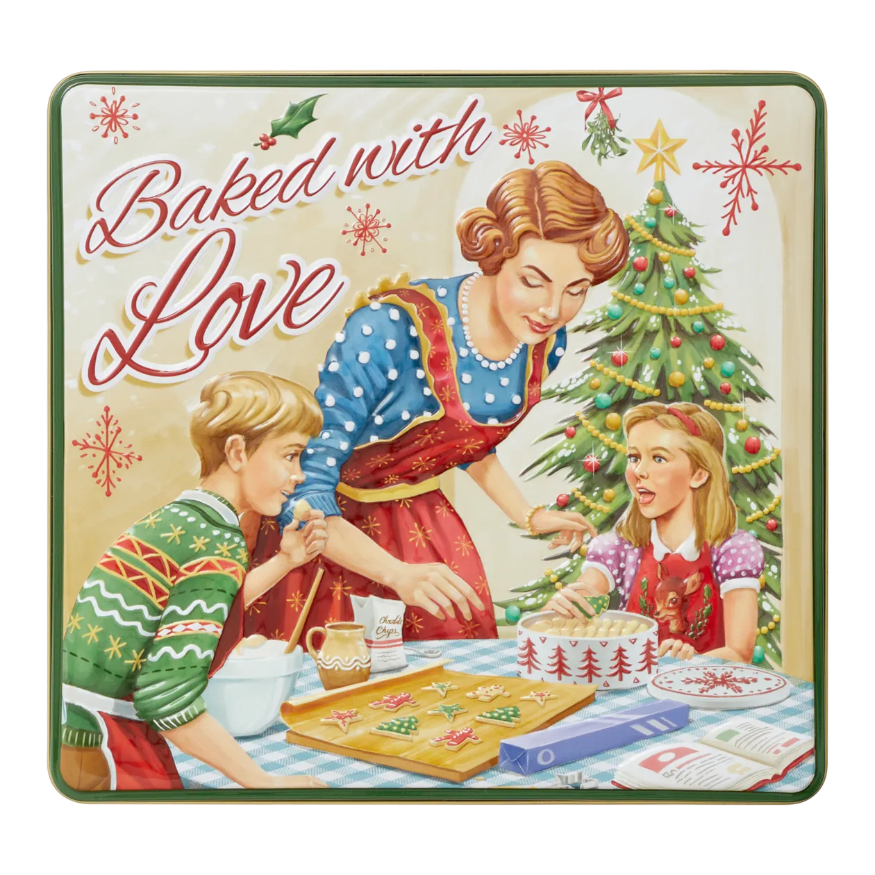 DreiMeister Decorative Tin “Baked with Love” Christmas Biscuits