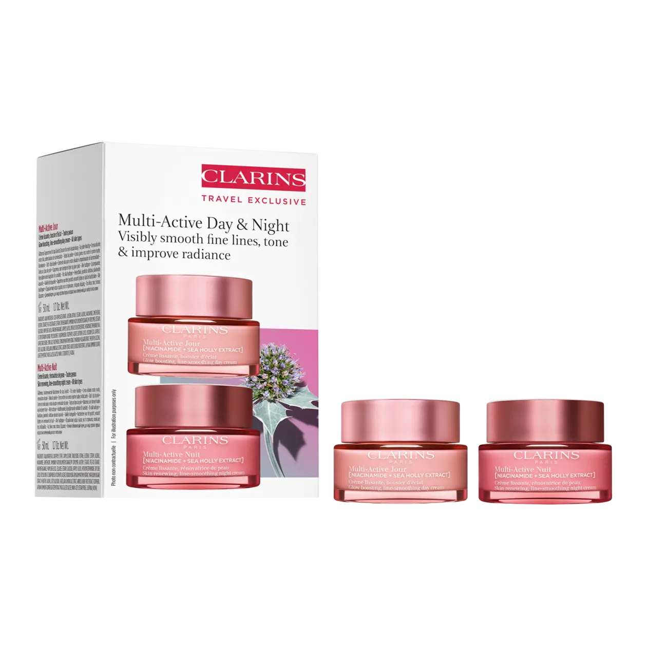 Clarins Multi-Active Jour & Nuit Kit soin du visage, 2 x 50 ml