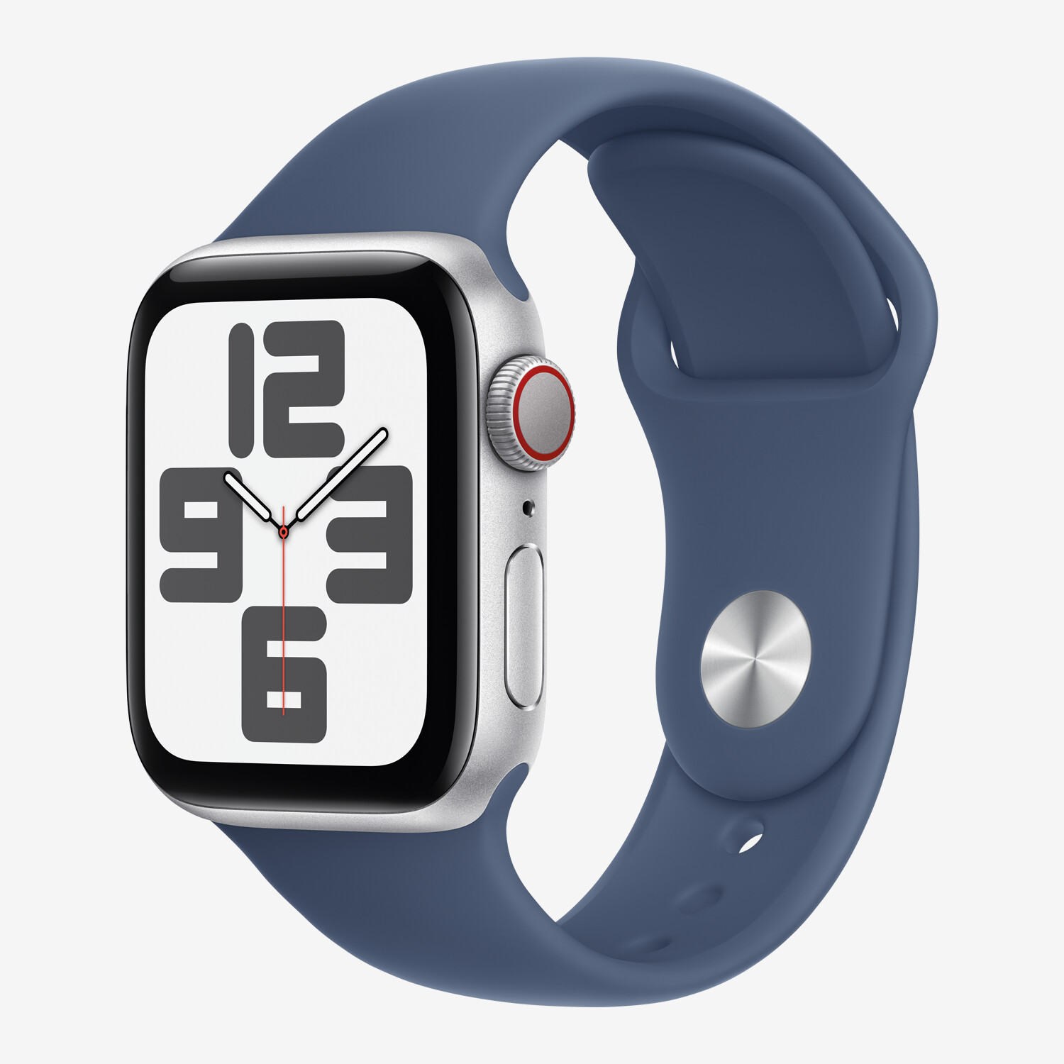 Apple Watch Series SE GPS Cellular Smartwatch 2. Generation mit Sportarmband S M Aluminium 40 mm Silver Denim