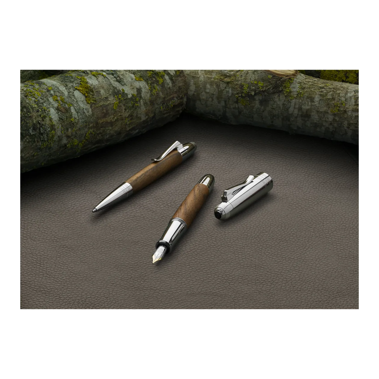 Graf von Faber-Castell Magnum Penna stilografica, marrone / toni platino