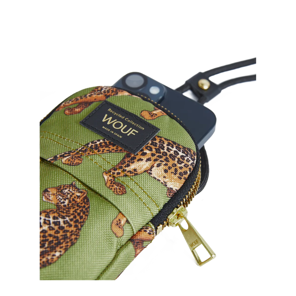 WOUF Olive Leopard Handytasche, Olive