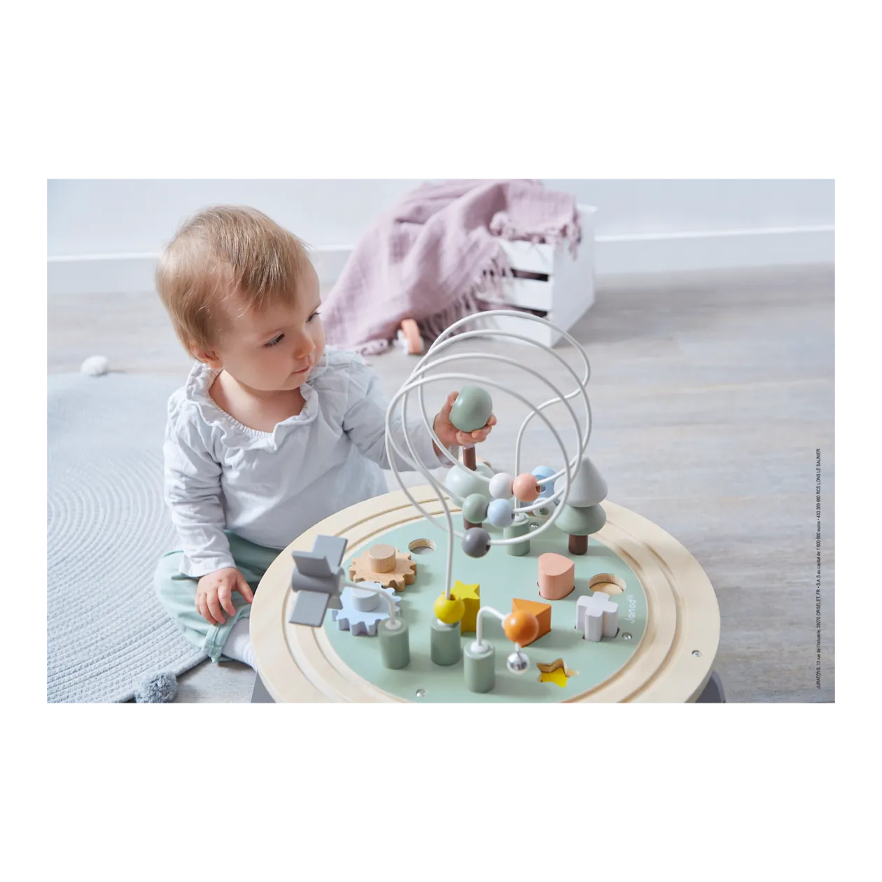 Janod Sweet Cocoon Activity Table with 6 Activities, Multi-Coloured